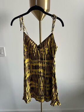 Alice & Olivia - Yellow Tie-Dye Mini Dress - US: 2